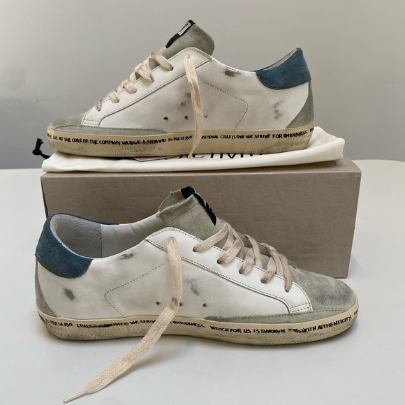 Golden Goose Superstar Sneaker in White/ Ice/ Pink/ Petrol size 40 New in Box - Picture 6 of 14